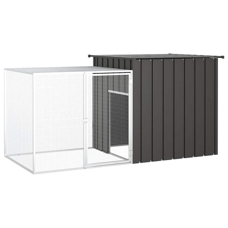 Vidaxl kippenhok 200x91x100 cm gegalvaniseerd staal antracietkleurig