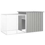 Vidaxl Chicken Coop 200x91x100 cm de acero galvanizado gris