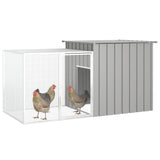 Vidaxl Chicken Coop 200x91x100 cm de acero galvanizado gris