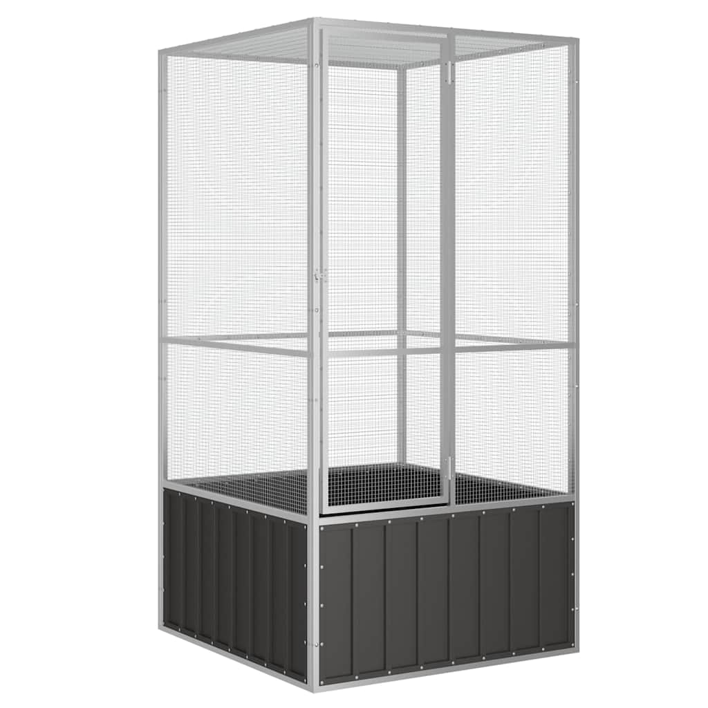 Vidaxl vogelkooi 111x107x211,5 cm gegalvaniseerd staal antracietkleur