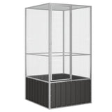 Vidaxl vogelkooi 111x107x211,5 cm gegalvaniseerd staal antracietkleur