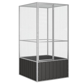 Vidaxl vogelkooi 111x107x211,5 cm gegalvaniseerd staal antracietkleur