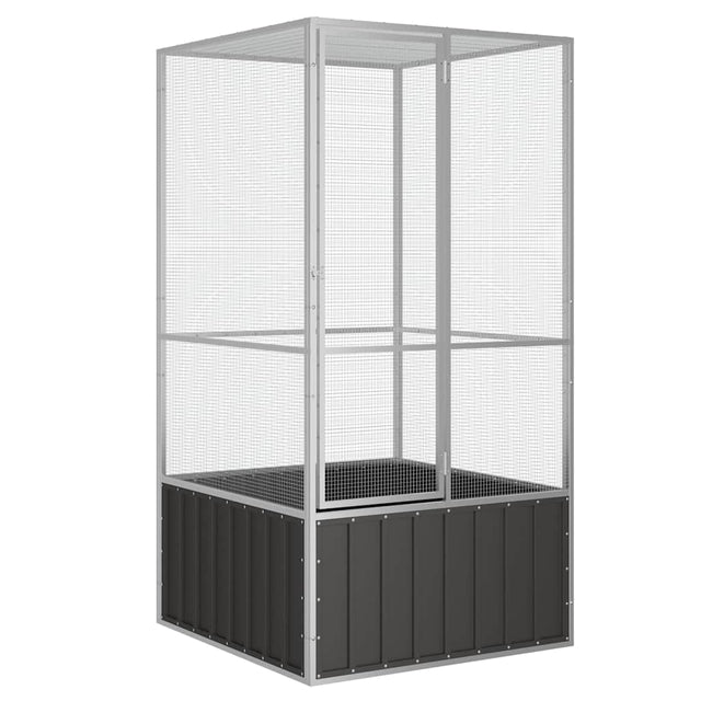 Vidaxl vogelkooi 111x107x211,5 cm gegalvaniseerd staal antracietkleur