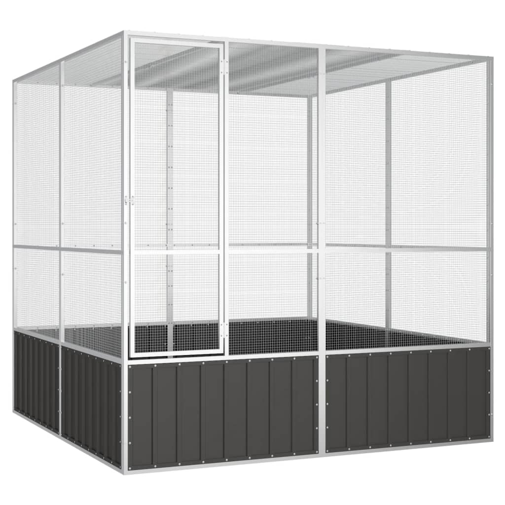 Vidaxl Bird Cage 213.5x217.5x211.5 cm Galvaniserad stålantracit