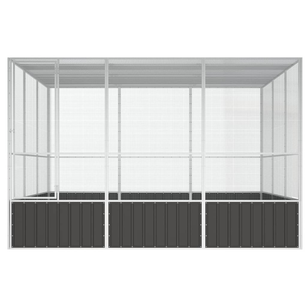 Vidaxl Bird Cage 302.5x324.5x211.5 cm Galvanized Steel Anthracite