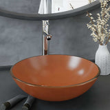 Vidaxl wastafel met kraan en pop-up afvoer gehard glas bruin