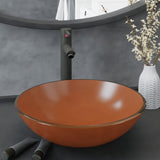 Vidaxl wastafel met kraan en pop-up afvoer gehard glas bruin