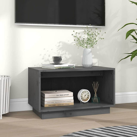 Vidaxl tv-meubel 60x35x35 cm massief grenenhout grijs