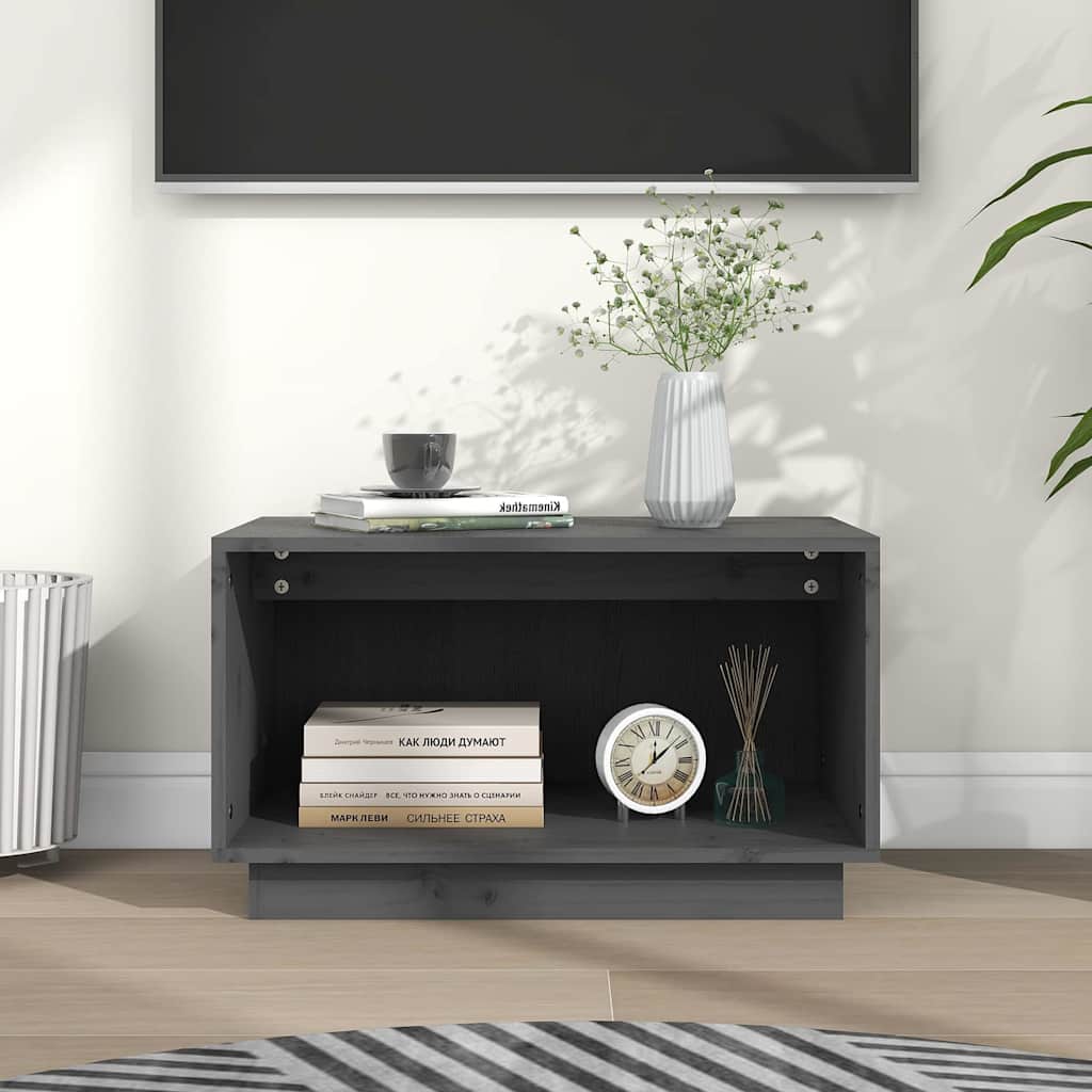 Vidaxl tv-meubel 60x35x35 cm massief grenenhout grijs