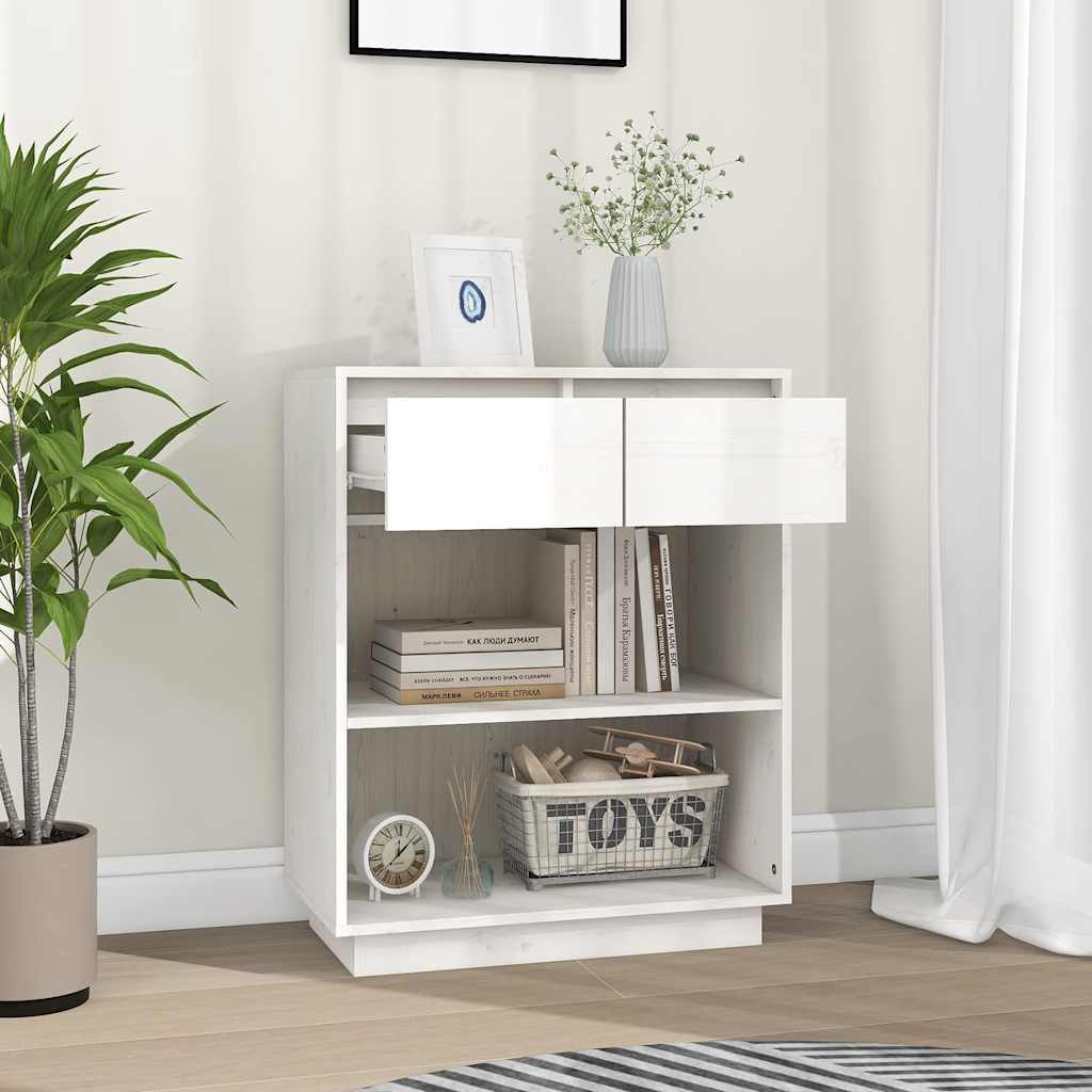 Vidaxl wandkast 60x34x75 cm massief grenenhout wit