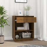 Vidaxl wandkast 60x34x75 cm massief grenenhout honingbruin