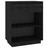 Vidaxl wandkast 60x34x75 cm massief grenenhout zwart