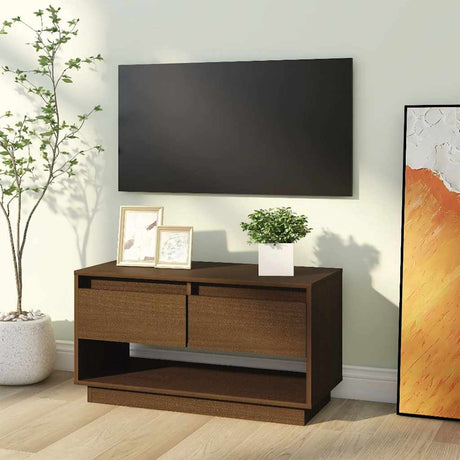Vidaxl tv-meubel 74x34x40 cm massief grenenhout honingbruin