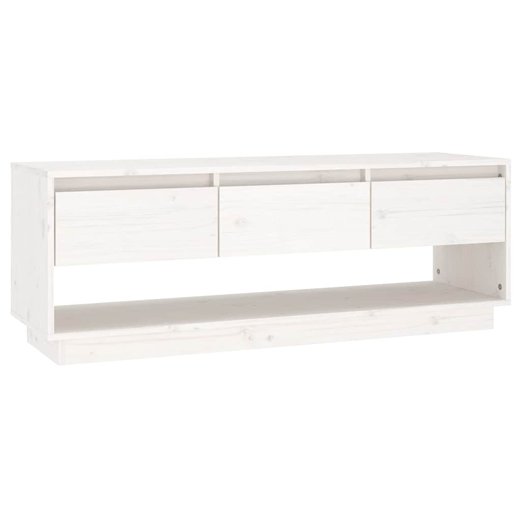 Vidaxl tv-meubel 110,5x34x40 cm massief grenenhout wit
