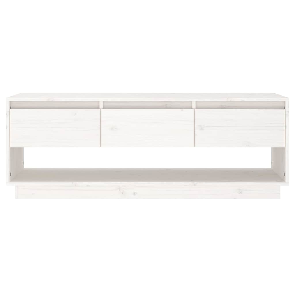 Vidaxl tv-meubel 110,5x34x40 cm massief grenenhout wit