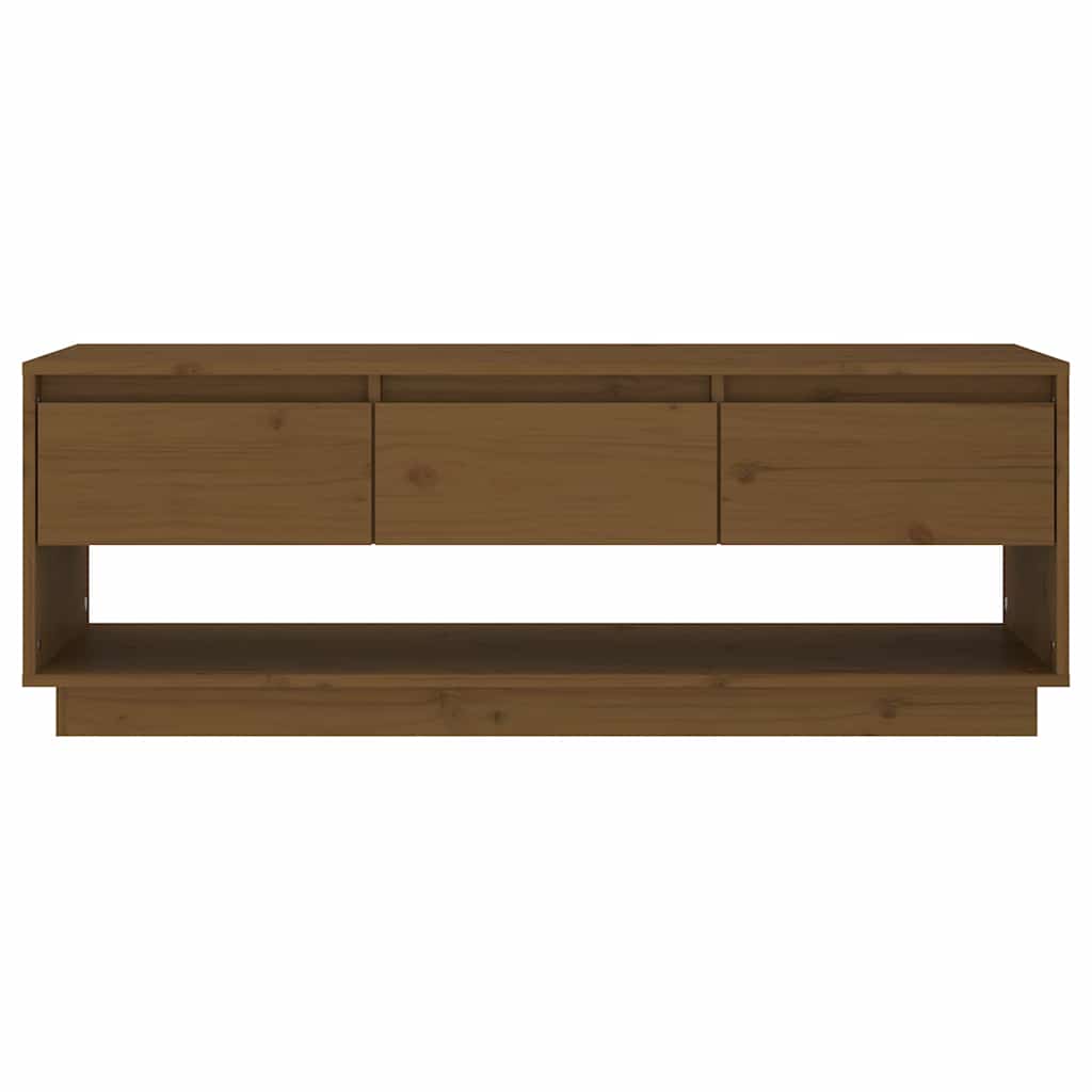 Vidaxl tv-meubel 110,5x34x40 cm massief grenenhout honingbruin