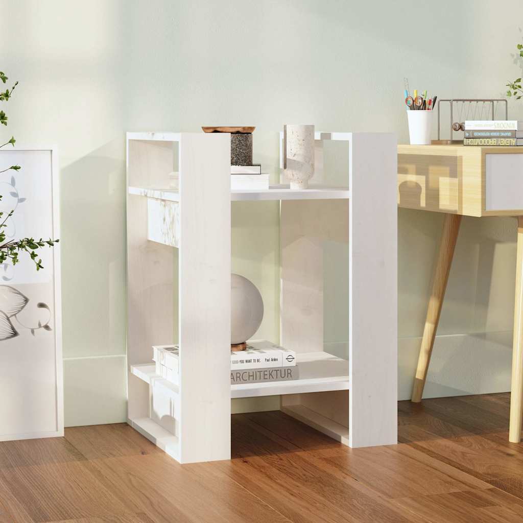 Vidaxl boekenkast kamerscherm 41x35x57 cm massief grenenhout wit