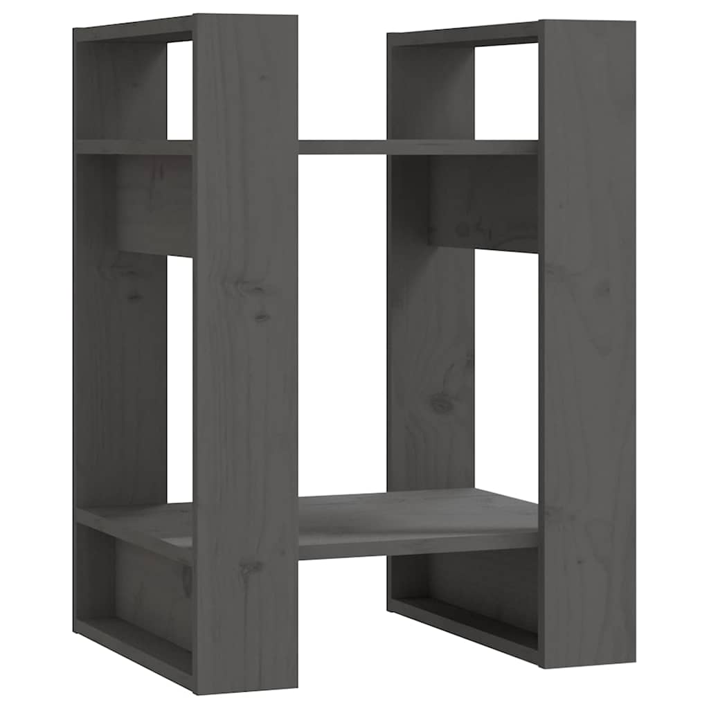Vidaxl boekenkast kamerscherm 41x35x57 cm massief grenenhout grijs