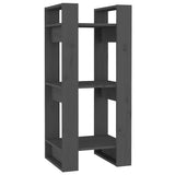 Vidaxl boekenkast kamerscherm 41x35x91 cm massief grenenhout grijs
