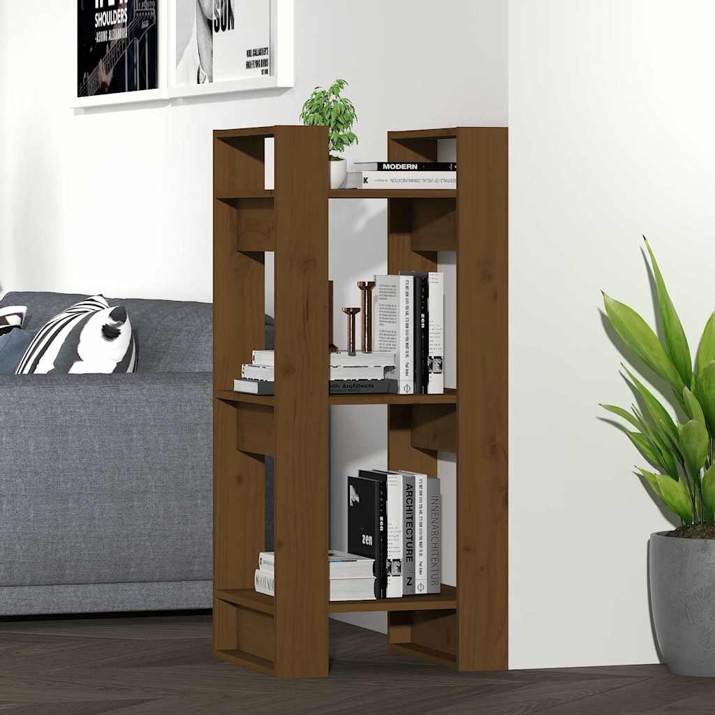 Vidaxl boekenkast kamerscherm 41x35x91 cm massief hout honingbruin