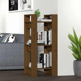 Vidaxl boekenkast kamerscherm 41x35x91 cm massief hout honingbruin