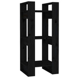 Vidaxl boekenkast kamerscherm 41x35x91 cm massief grenenhout zwart