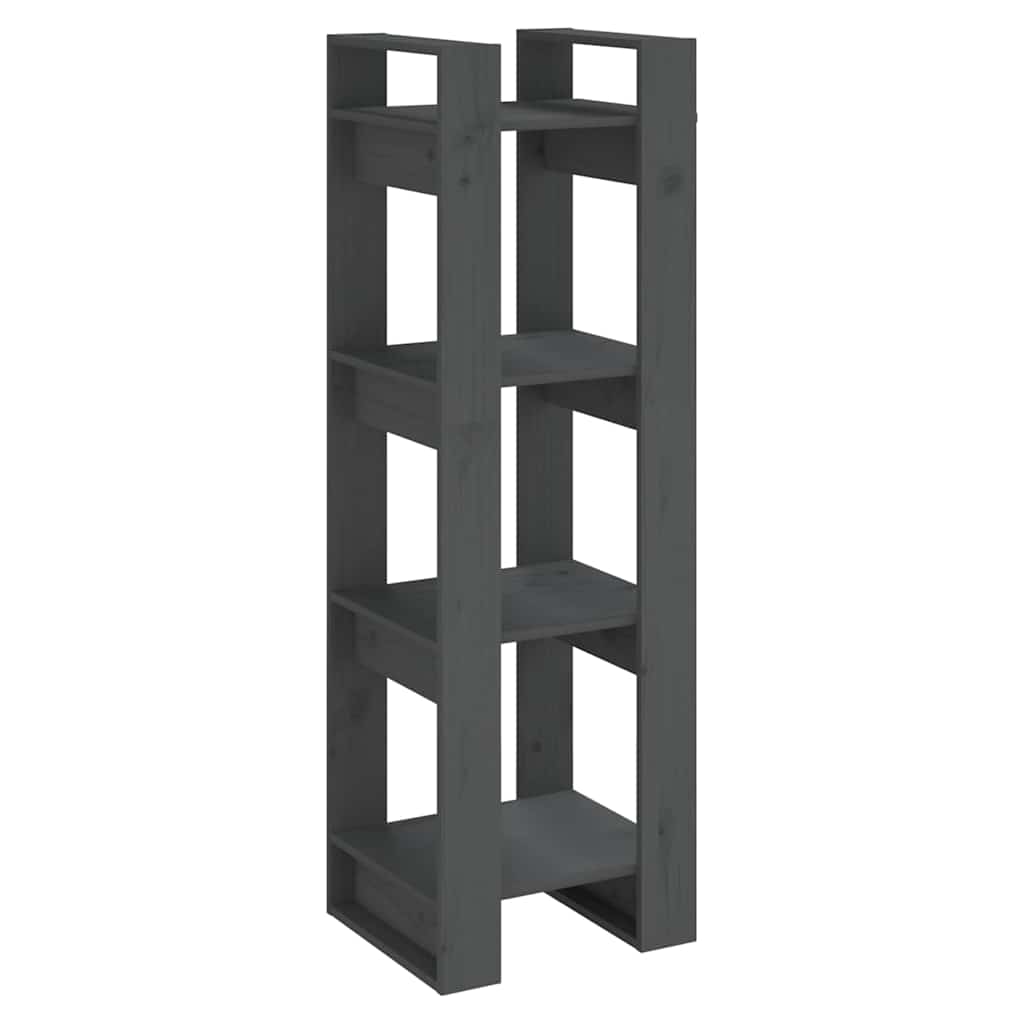 Vidaxl boekenkast kamerscherm 41x35x125 cm massief grenenhout grijs