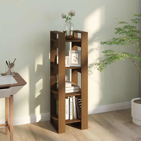 Vidaxl boekenkast kamerscherm 41x35x125 cm massief hout honingbruin