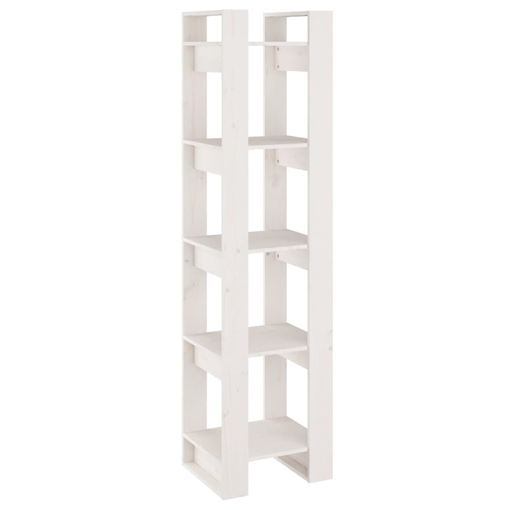 Vidaxl boekenkast kamerscherm 41x35x160 cm massief grenenhout wit
