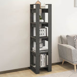 Vidaxl boekenkast kamerscherm 41x35x160 cm massief grenenhout grijs