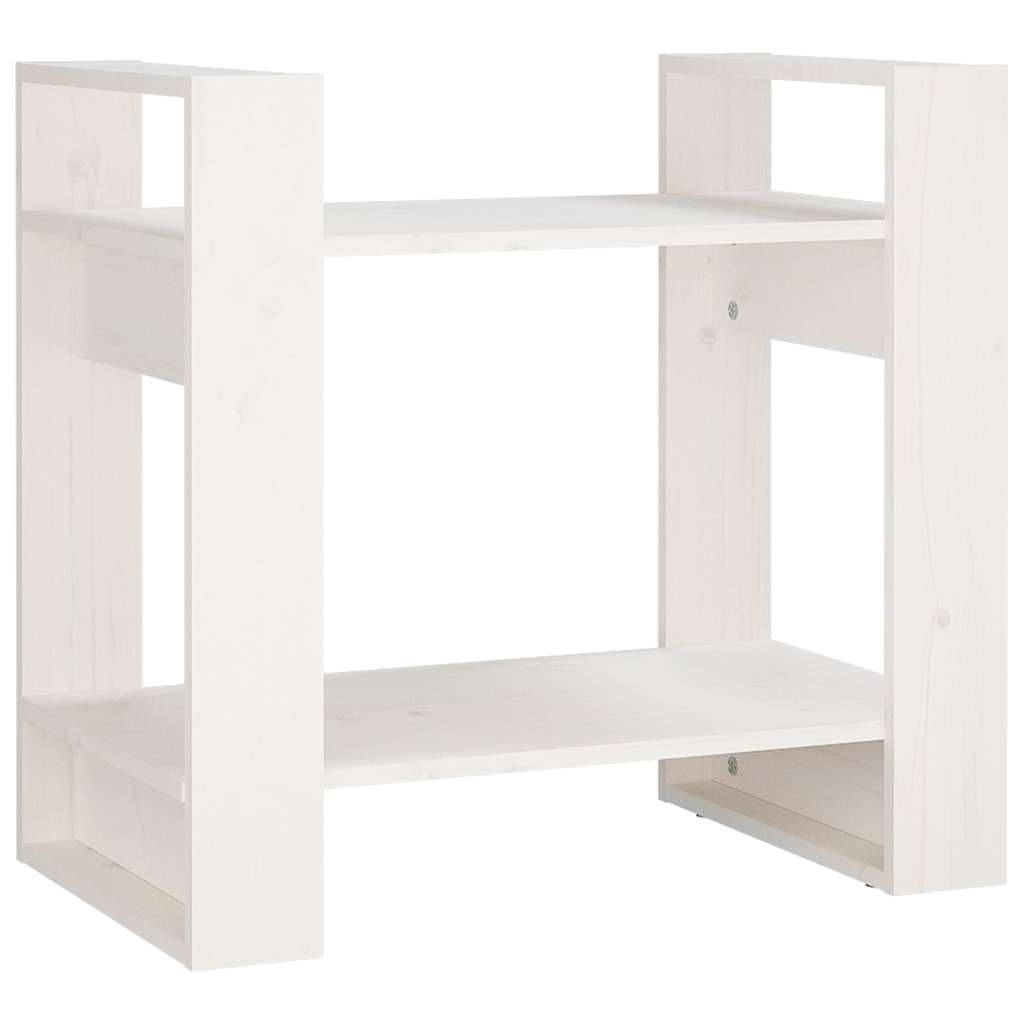 Vidaxl boekenkast kamerscherm 60x35x57 cm massief grenenhout wit