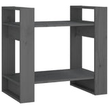 Vidaxl boekenkast kamerscherm 60x35x57 cm massief grenenhout grijs