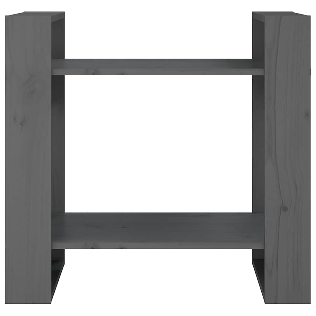 Vidaxl boekenkast kamerscherm 60x35x57 cm massief grenenhout grijs