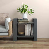 Vidaxl boekenkast kamerscherm 60x35x57 cm massief grenenhout grijs