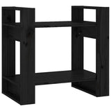 Vidaxl boekenkast kamerscherm 60x35x57 cm massief grenenhout zwart