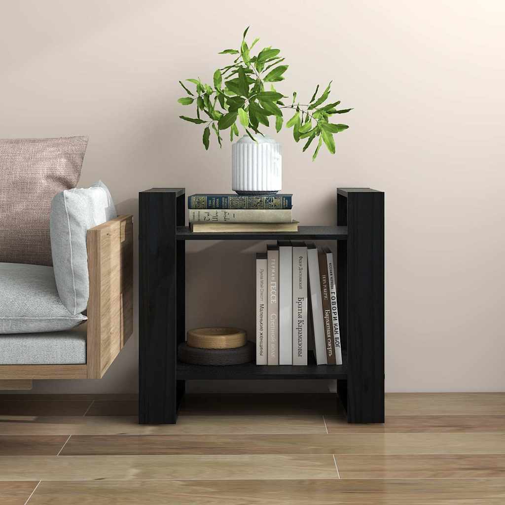 Vidaxl boekenkast kamerscherm 60x35x57 cm massief grenenhout zwart