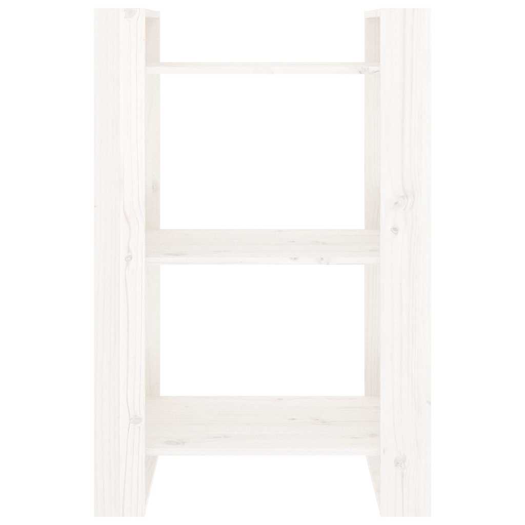 Vidaxl boekenkast kamerscherm 60x35x91 cm massief grenenhout wit