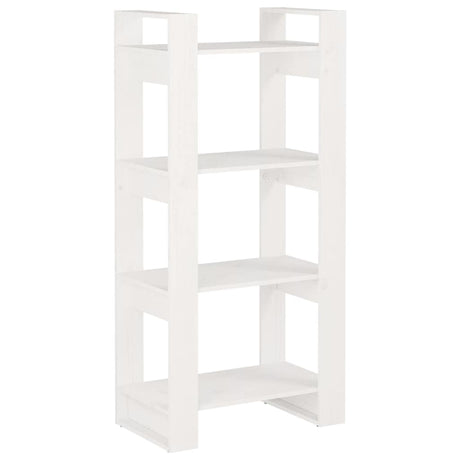 Vidaxl boekenkast kamerscherm 60x35x125 cm massief hout wit