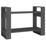 Vidaxl boekenkast kamerscherm 80x35x56,5 cm massief grenenhout grijs