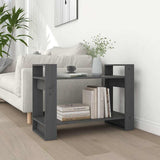 Vidaxl boekenkast kamerscherm 80x35x56,5 cm massief grenenhout grijs