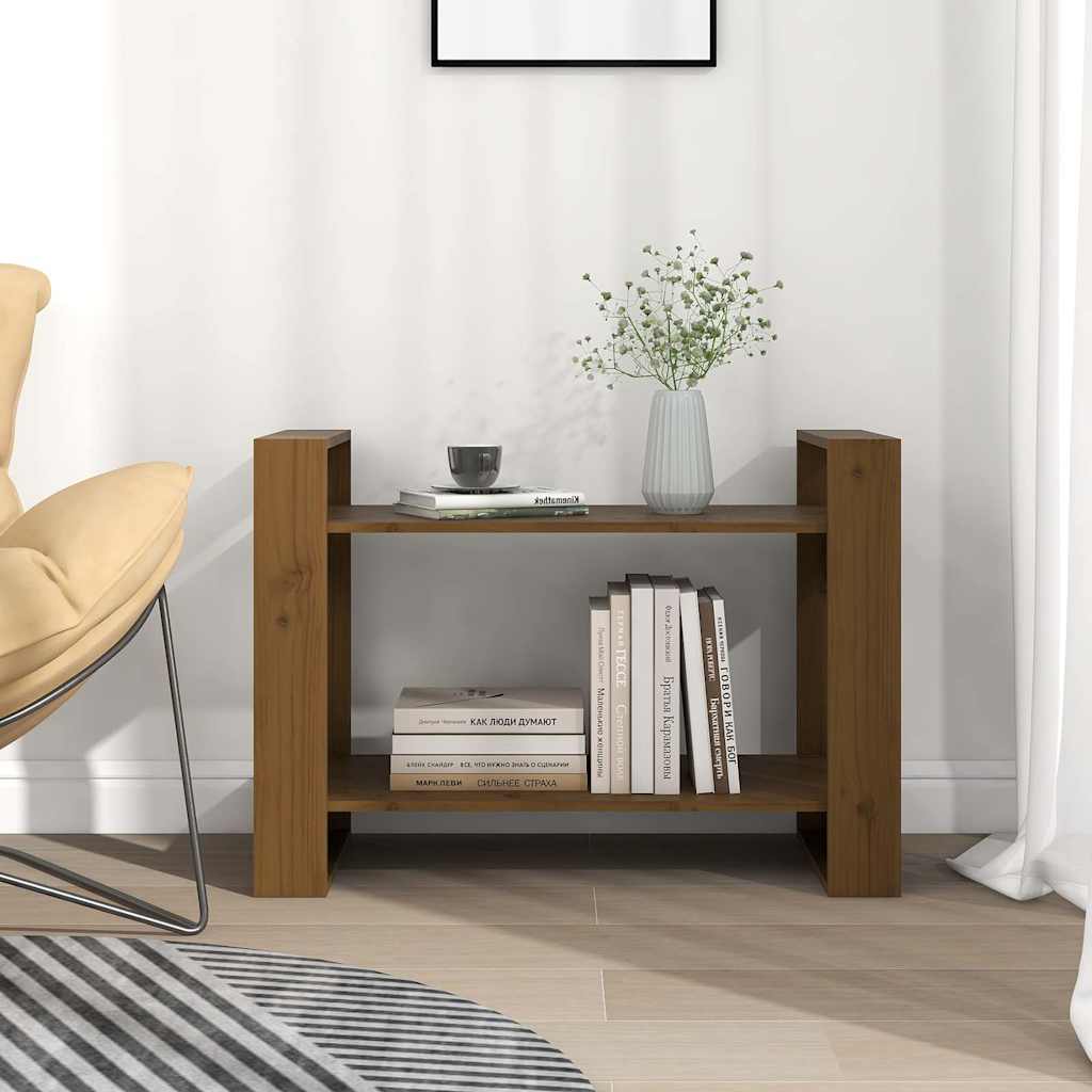 Vidaxl boekenkast kamerscherm 80x35x56,5 cm massief hout honingbruin