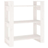 Vidaxl boekenkast kamerscherm 80x35x91 cm massief grenenhout wit