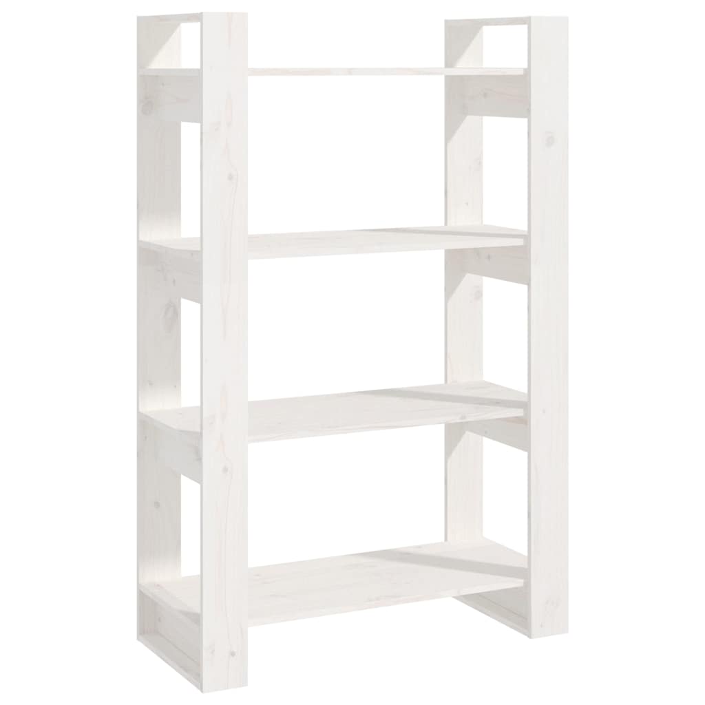 Vidaxl boekenkast kamerscherm 80x35x125 cm massief grenenhout wit