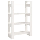 Vidaxl boekenkast kamerscherm 80x35x125 cm massief grenenhout wit