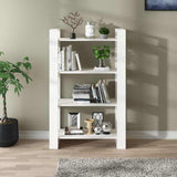 Vidaxl boekenkast kamerscherm 80x35x125 cm massief grenenhout wit