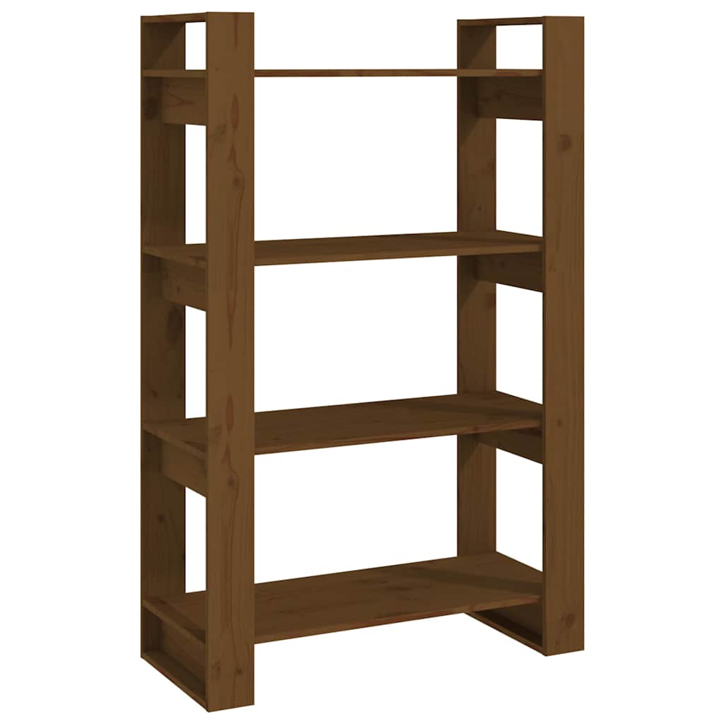 Vidaxl boekenkast kamerscherm 80x35x125 cm massief hout honingbruin