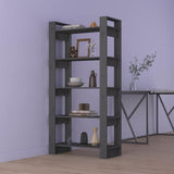 Vidaxl boekenkast kamerscherm 80x35x160 cm massief hout grijs