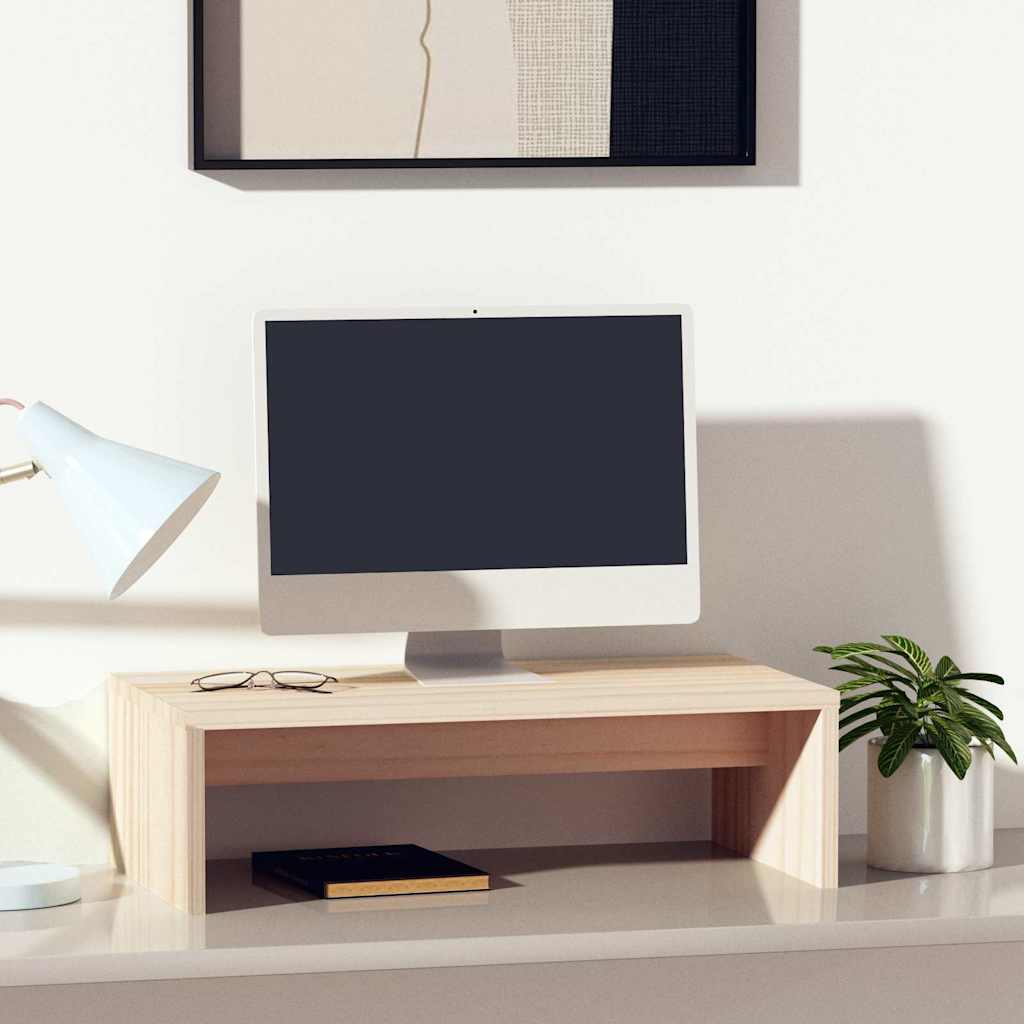 Vidaxl monitorstandaard 50x27x15 cm massief grenenhout