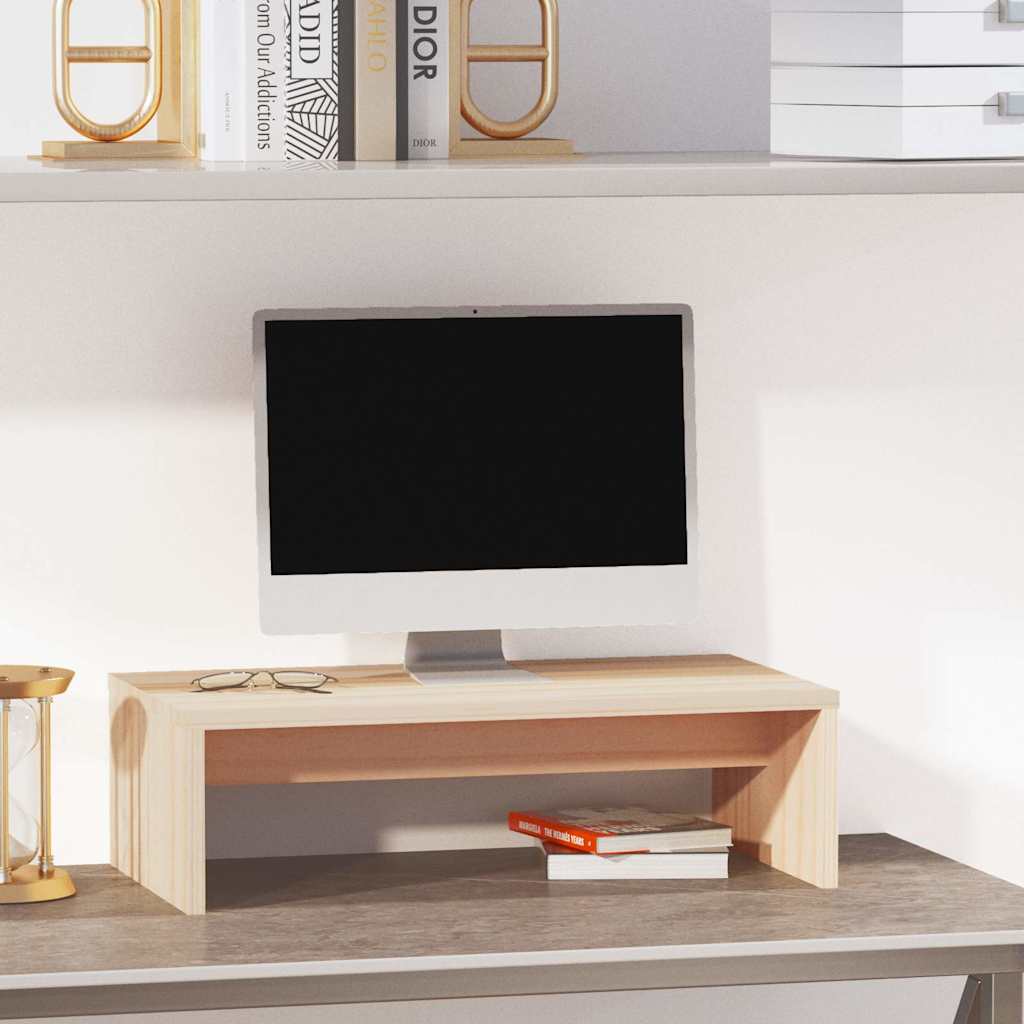 Vidaxl monitorstandaard 50x27x15 cm massief grenenhout