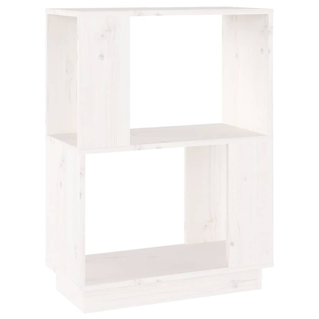 Vidaxl boekenkast kamerscherm 51x25x70 cm massief grenenhout wit